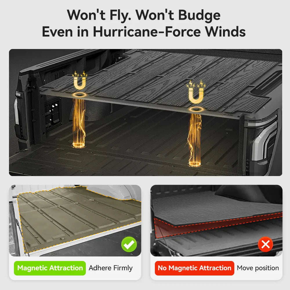 3W All-Weather Thorex™ Floor Mats Fit Ford F150 / F-150 Lightning SuperCrew Cab 2015-2025 (with Original Folding Under-Seat Storage Box)