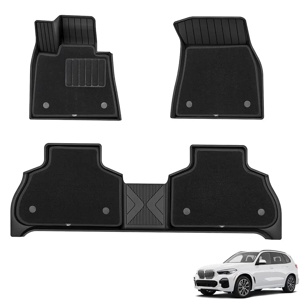 3W BMW X5 2019-2025 Custom Floor Mats / Trunk Mat TPE Material & All-Weather Protection