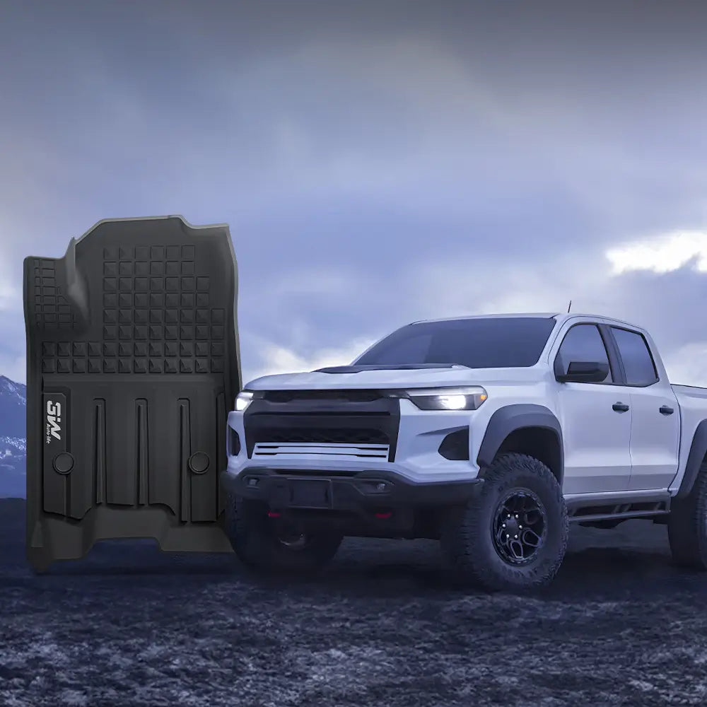 3W Custom Floor Mats for Chevrolet Chevy Colorado/GMC Canyon Crew Cab 2023-2025 Thorex™ All-Weather Protection - 3Wliners