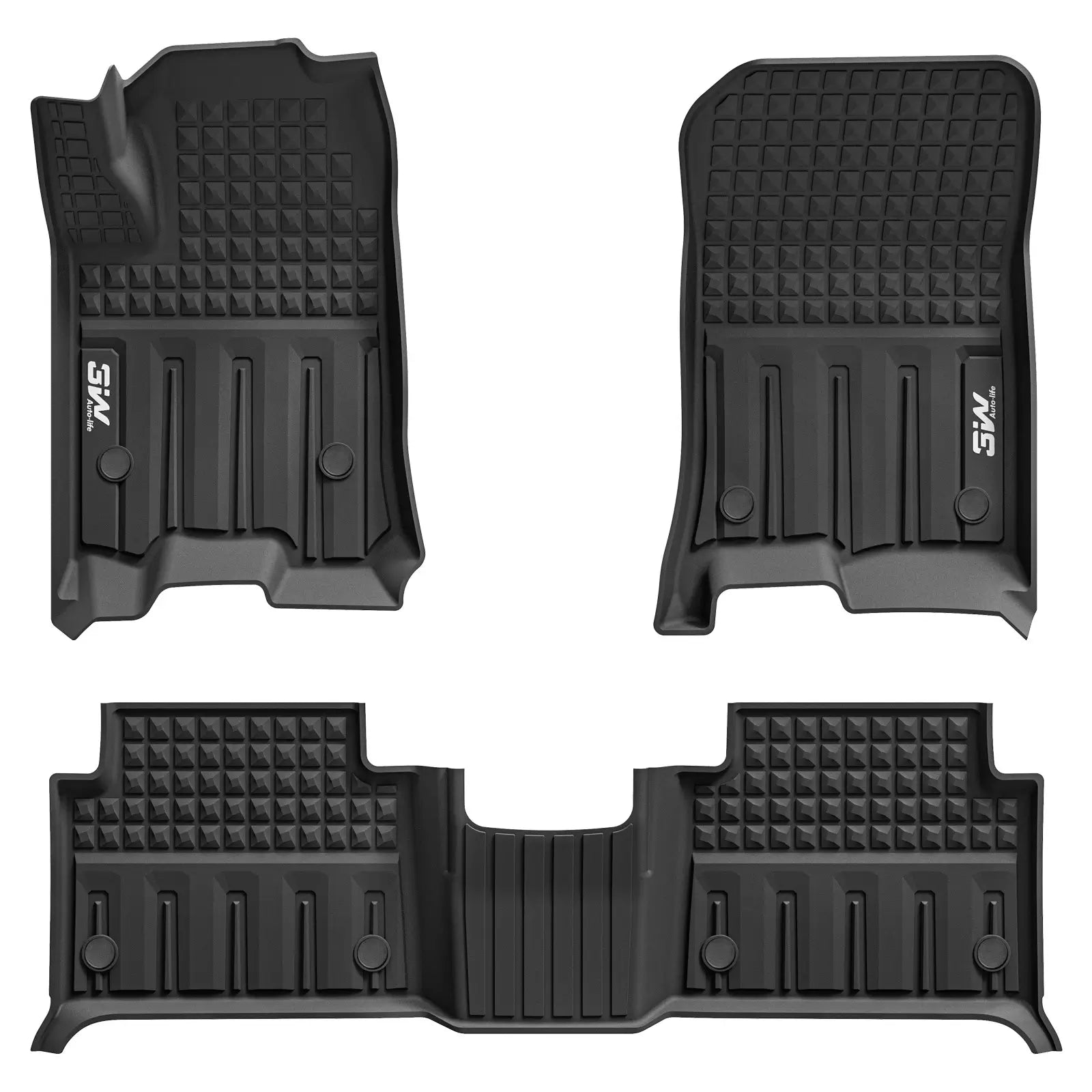 3W Custom Floor Mats for Chevrolet Chevy Colorado/GMC Canyon Crew Cab 2023-2025 Thorex™ All-Weather Protection - 3Wliners