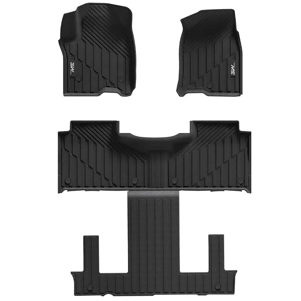 3W All-Weather Custom Floor Mats TPE Car Mars / Trunk Mats for 2021-2024 Chevy Tahoe / GMC Yukon / Cadillac Escalade 7 Seat Vehicles & Parts 3Wliners 2021-2024 Chevy Tahoe / GMC Yukon / Cadillac Escalade 1st&2nd Row Mats