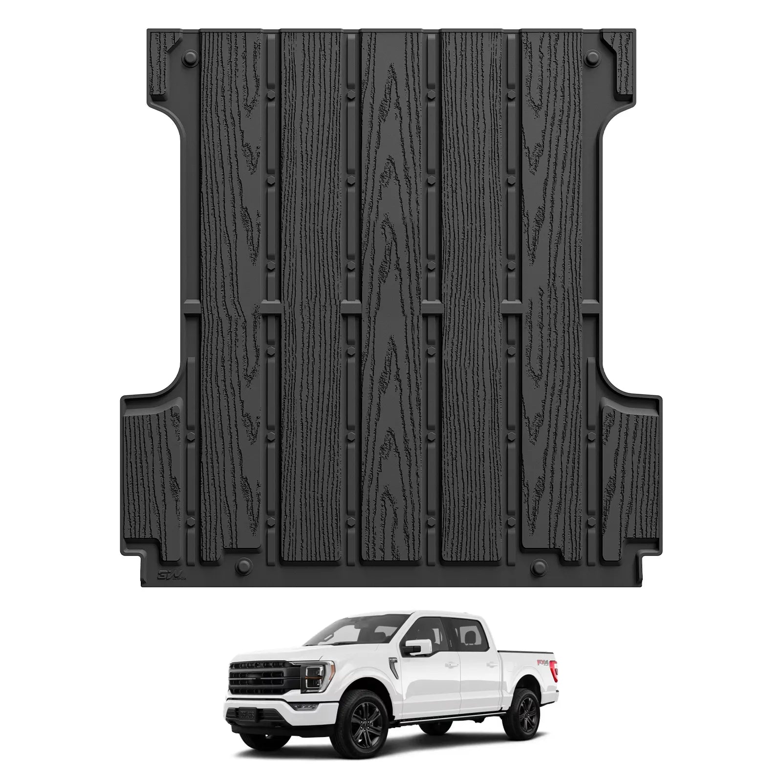 3W All-Weather Floor Mats Fit Ford F150 / F-150 Lightning SuperCrew Cab 2015-2025 (with Original Folding Under-Seat Storage Box) - 3Wliners