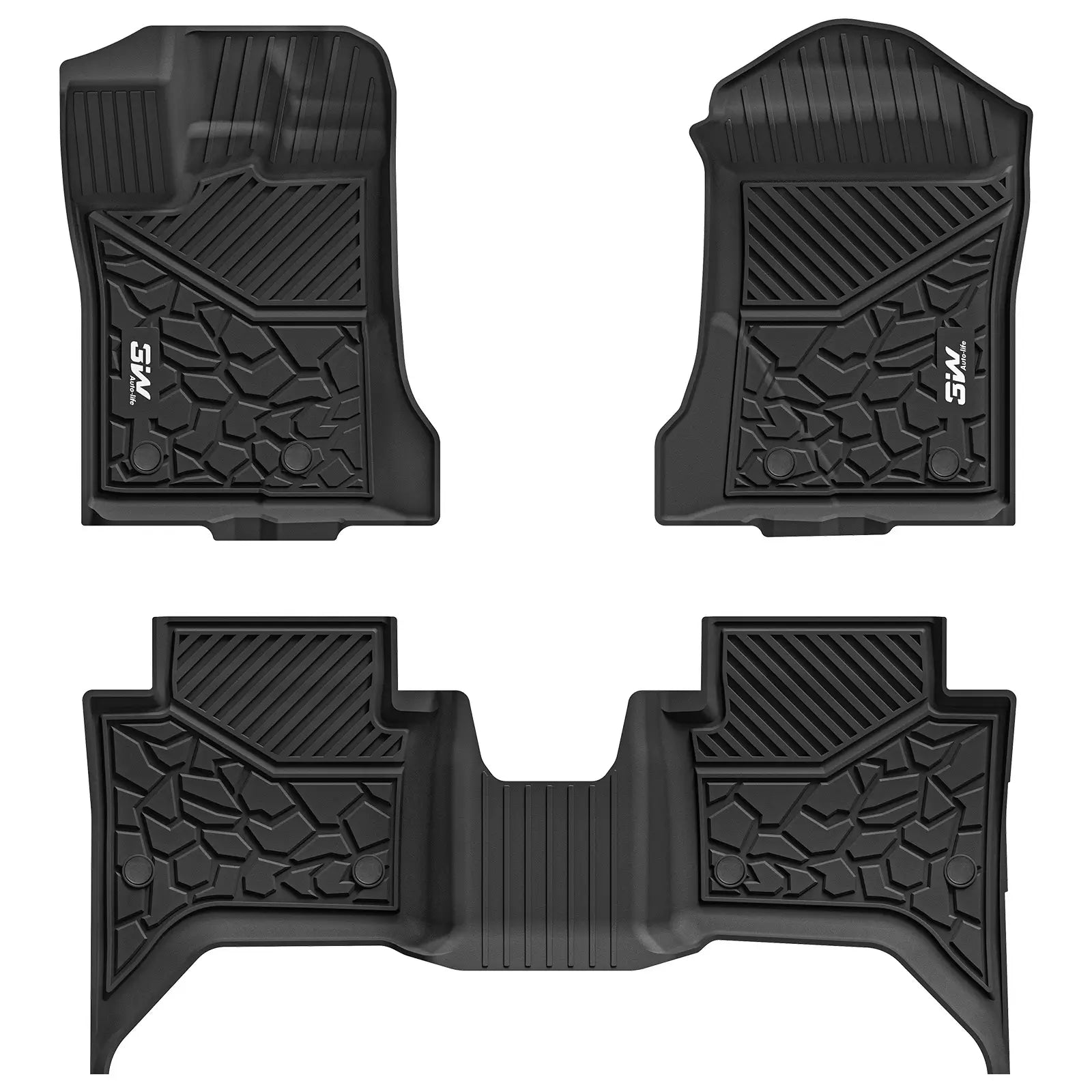 3W Ford Ranger SuperCrew 2024-2025 Custom Floor Mats Thorex™ All-Weather Protection - 3Wliners