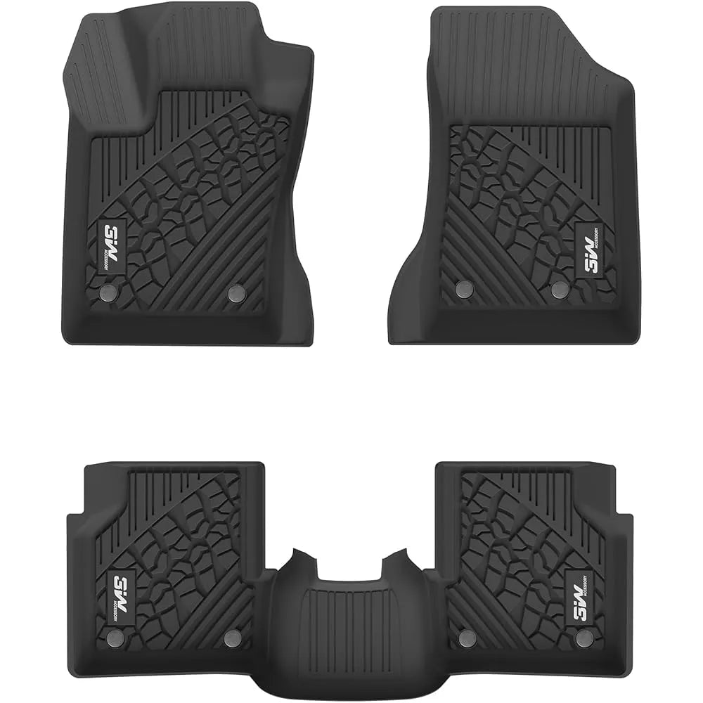 3W Jeep Compass 2017-2024 Custom Floor Mats TPE Material & All-Weather Protection Vehicles & Parts 3Wliners 2017-2024 Compass 2017-2024 1st&2nd Row Mats