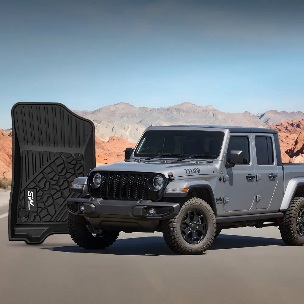 3W Jeep Gladiator 2020-2024 JT Custom Floor Mats TPE Material & All-Weather Protection Vehicles & Parts 3Wliners   