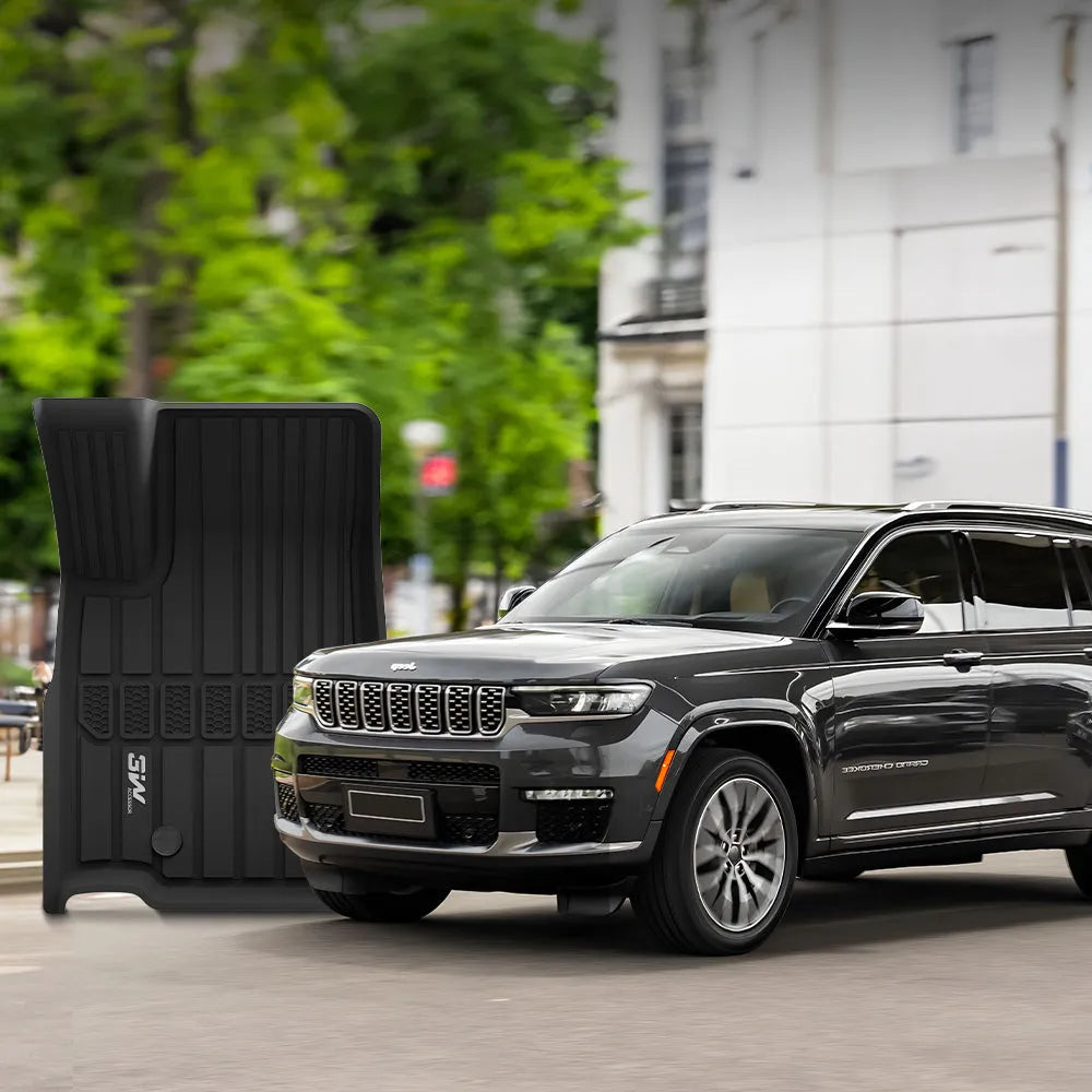 3W Jeep Grand Cherokee L 6 Seat 2021-2024 Custom Floor Mats / Trunk Mat TPE Material & All-Weather Protection Vehicles & Parts 3Wliners   