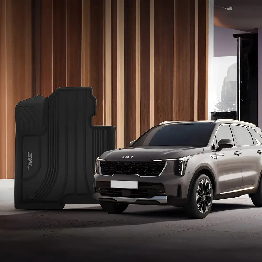 3W Kia Sorento 2021-2025 (Not fit Hybrid) Custom Floor Mats TPE Material & All-Weather Protection  3Wliners   