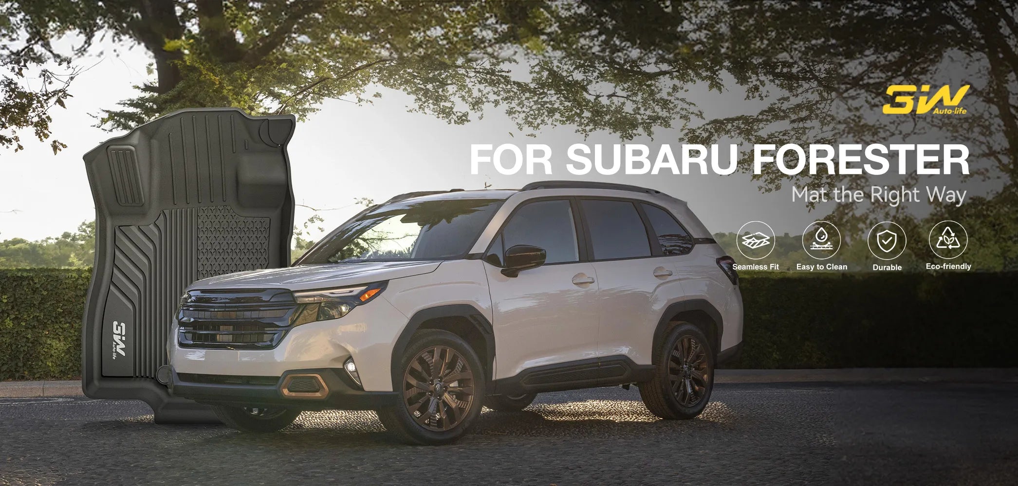 3W Subaru Forester 2025 Custom TPE Floor Mats  All-Weather Protection