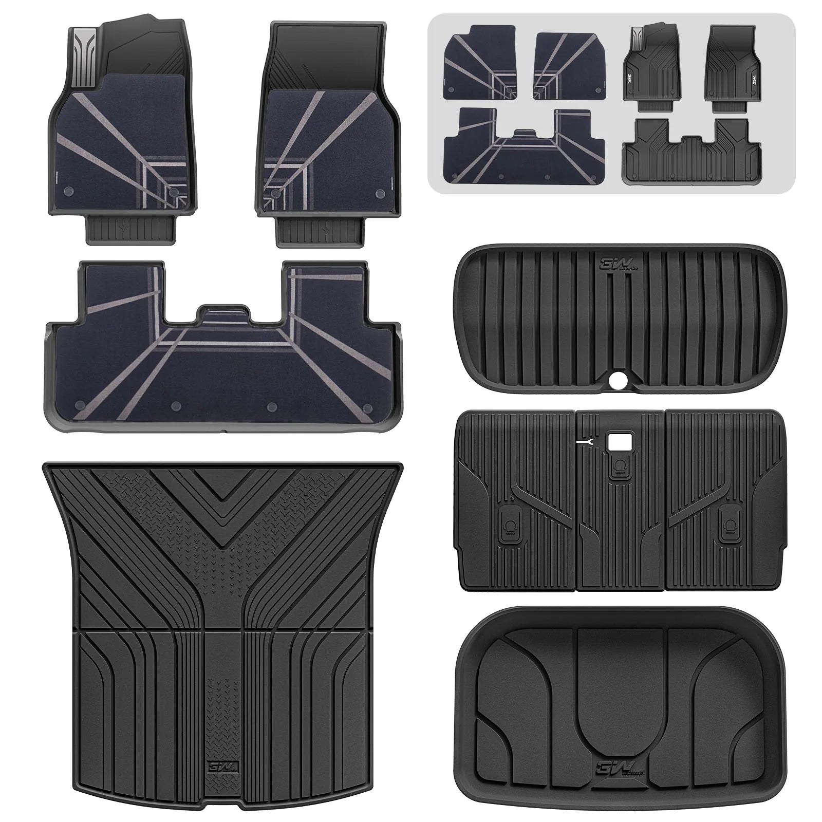 3W Floor Mats / Trunk Mat for Tesla Model Y Juniper 2025-2026 Thorex™ All Weather Protection - CA 3Wliners