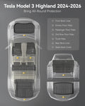 3W Tesla Model 3 2024-2026 Highland New Generation Custom Floor Mats / Trunk Mats TPE Material & All-Weather Protection