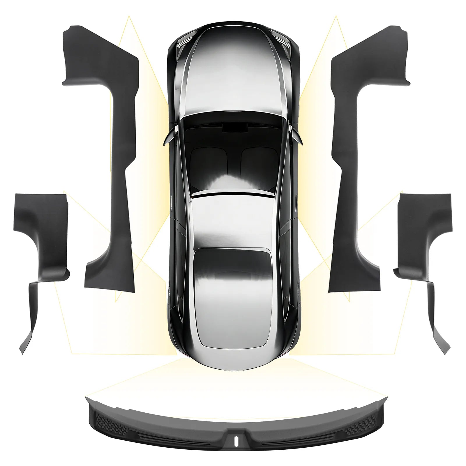 3W Tesla Model 3 Highland 2024-2026 Door Sill Guards 5PCS Trunk Protector Custom Fit Car Accessories TPE Anti-Kick Door Entry Cover