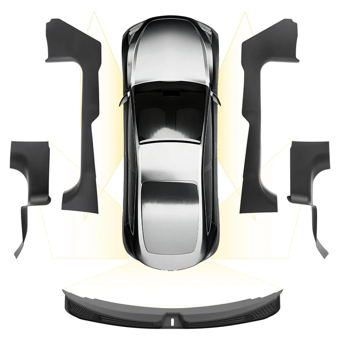 3W Tesla Model 3 Highland 2024-2026 Door Sill Protector 5PCS Trunk Sill Guards Full Protection