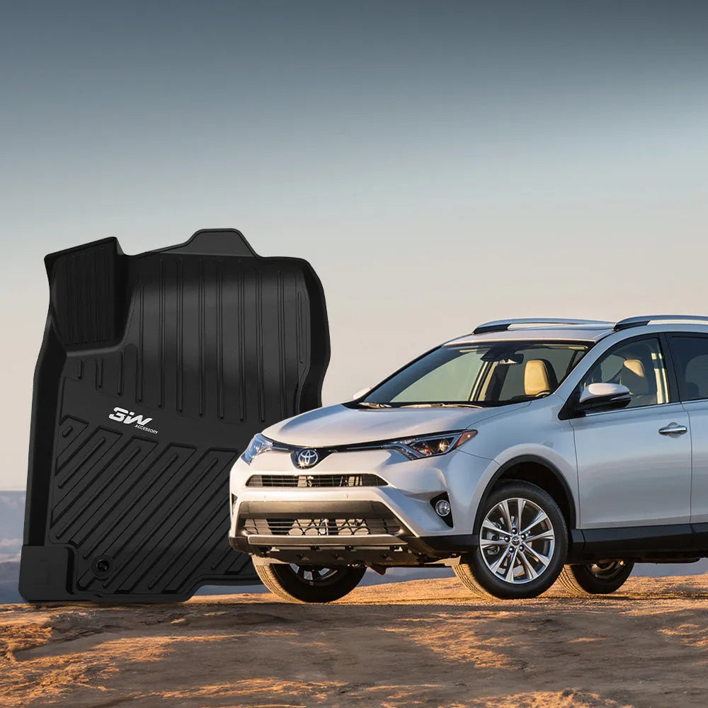 3W Toyota RAV4 2013-2018 Custom Floor Mats TPE Material & All-Weather Protection Vehicles & Parts 3Wliners   