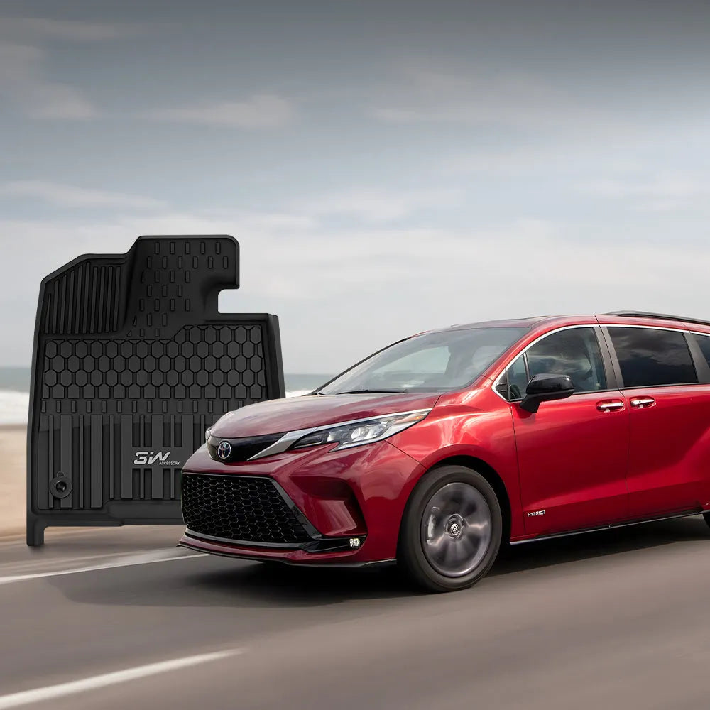 3W Toyota Sienna 8 Seat 2021-2024 Custom Floor Mats Trunk Mat TPE Material & All-Weather Protection Vehicles & Parts 3Wliners   