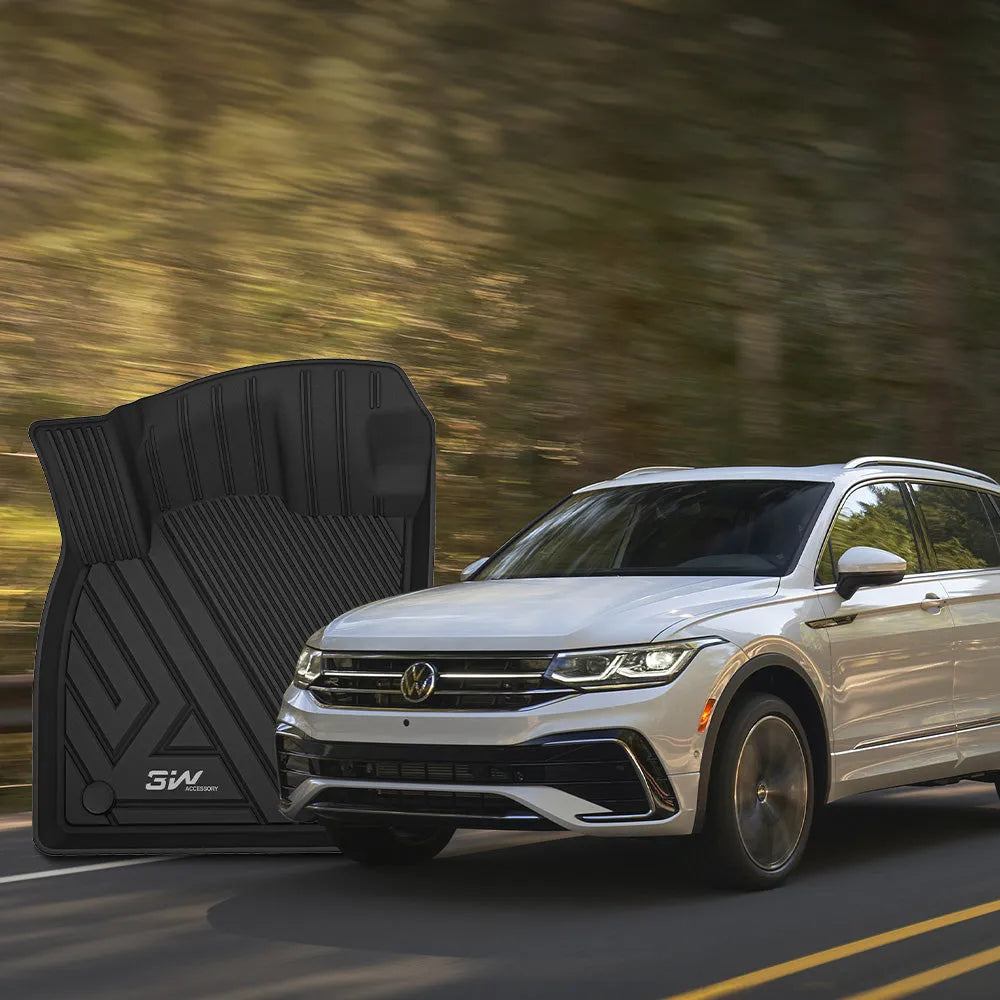 3W Volkswagen Tiguan 5 Seat Only 2018-2024 Custom Floor Mats TPE Material & All-Weather Protection Vehicles & Parts 3Wliners   
