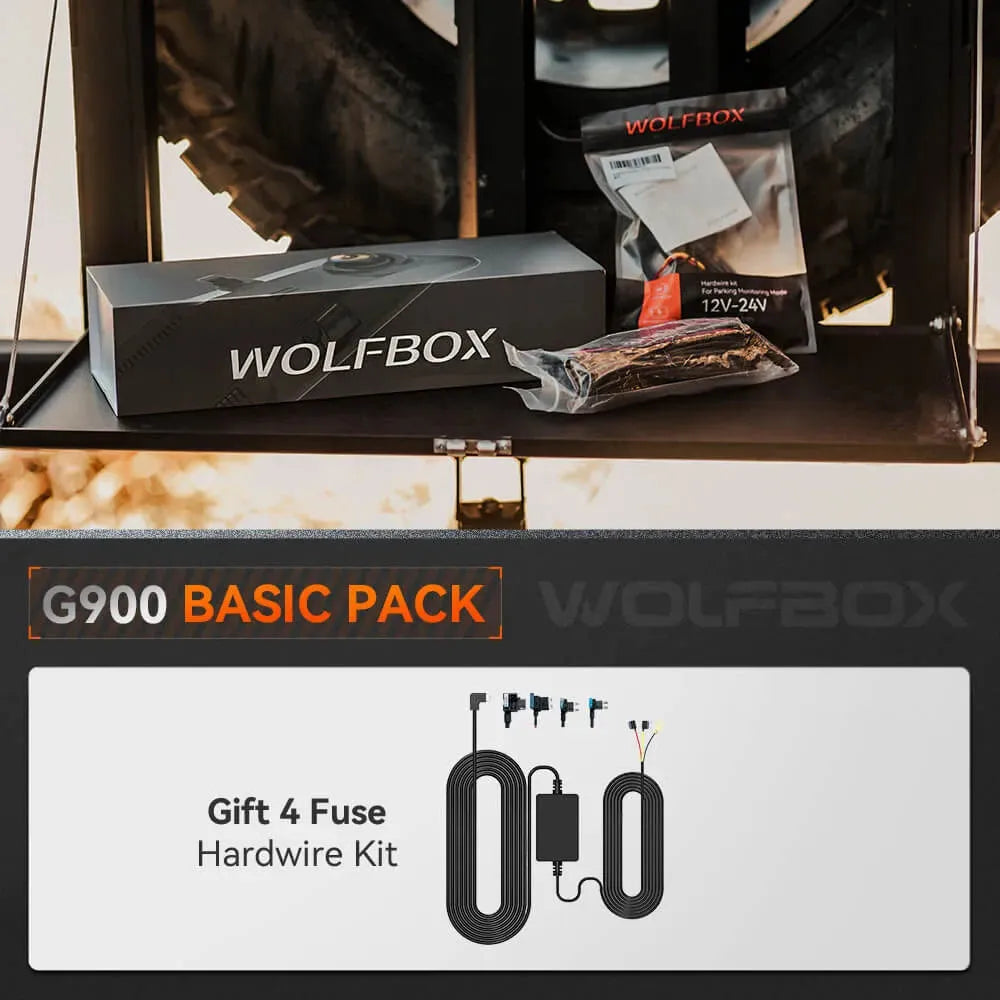 WOLFBOX G900 4K+2.5K Touch Screen Parking Monitoring Dash Cam Smart Mirror camera WOLFBOX The Basic: G900+Gift 4 Fuse Hardwire Kit  